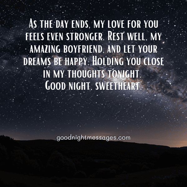 good night message for boyfriend