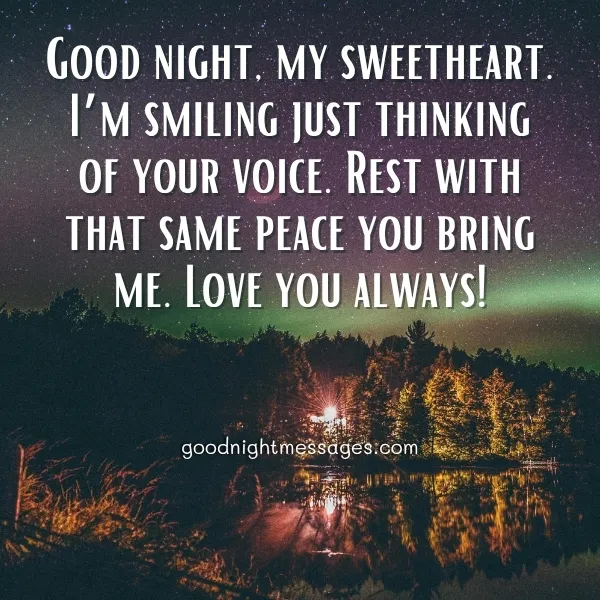 good night message for my sweetheart