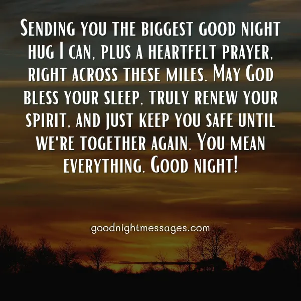 good night message for him who is far away