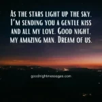 romantic good night message for him