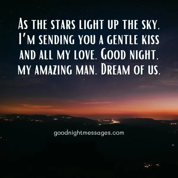 romantic good night message for him