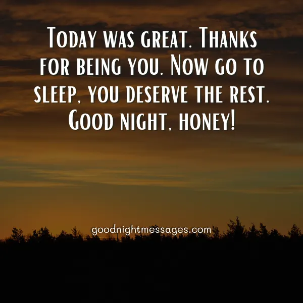good night message for my honey