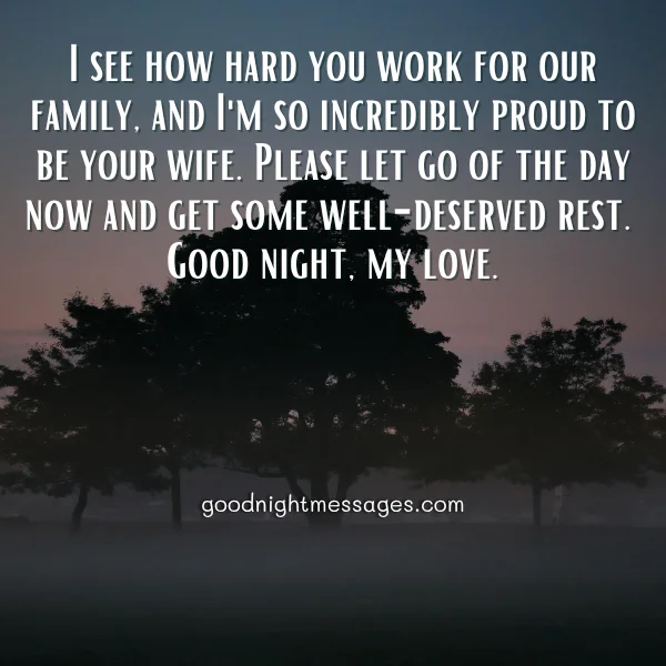 good night message for my lovely husband