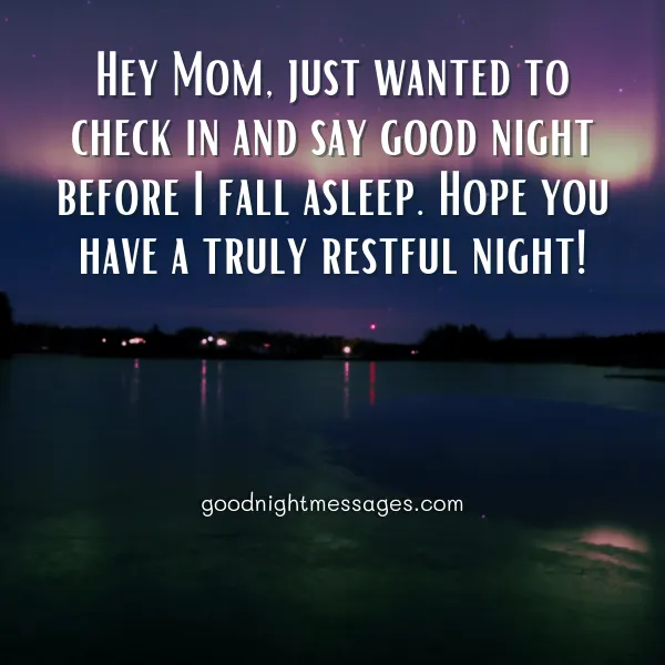 good night message to mom