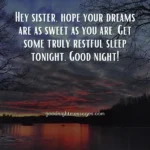 good night wishes for my sister