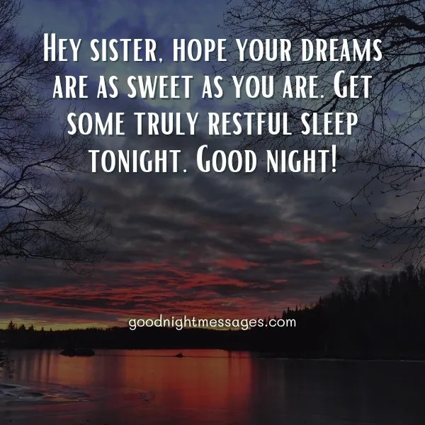 good night wishes for my sister