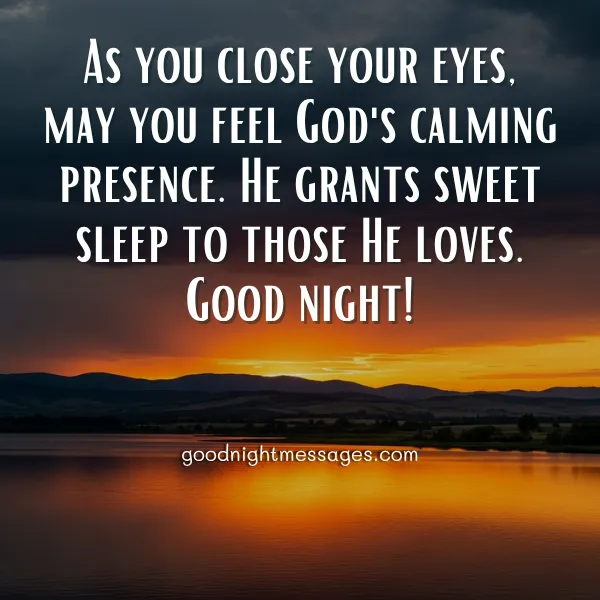 peaceful religious good night message