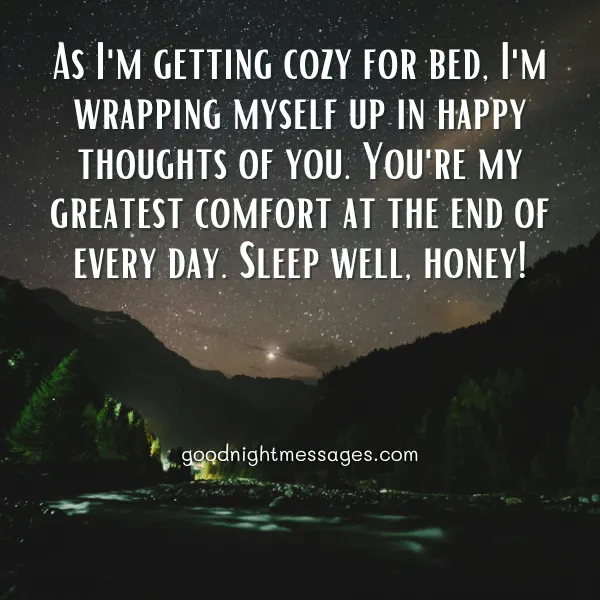 sweet good night message for honey