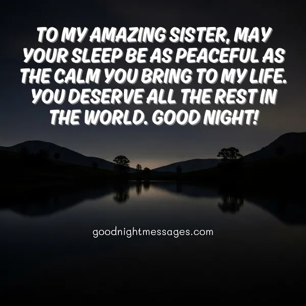 beautiful good night message for my sister
