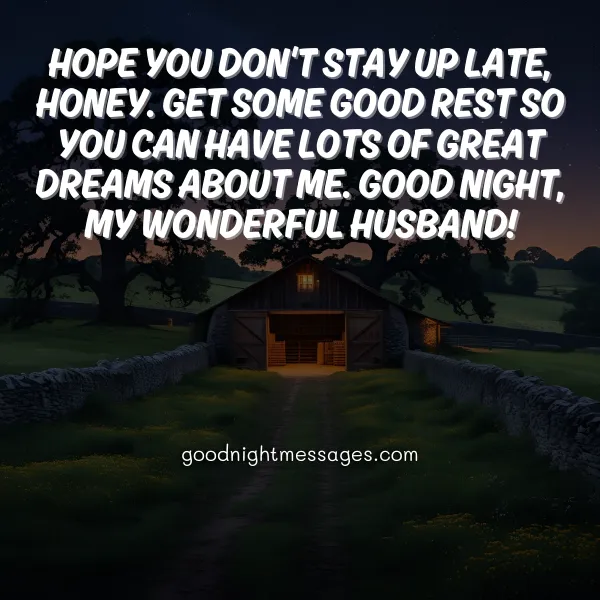 cute good night message for husband