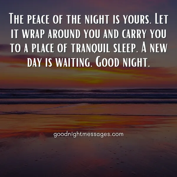encouraging good night message for sleep