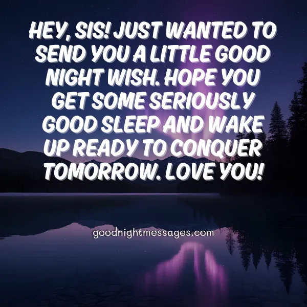 good night message for my sister