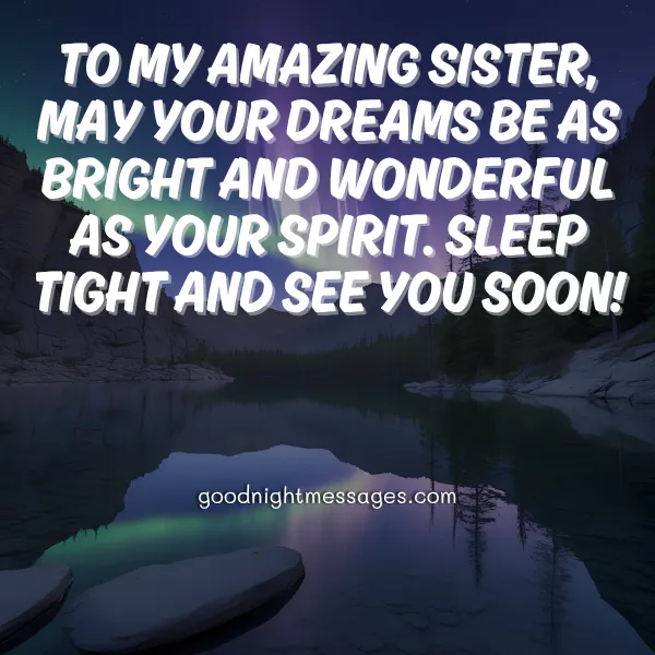 heartfelt good night message for my sister