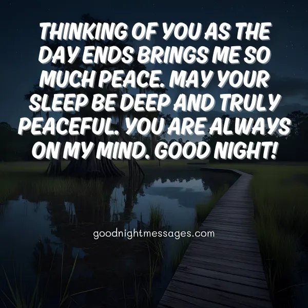sweet good night message with affection