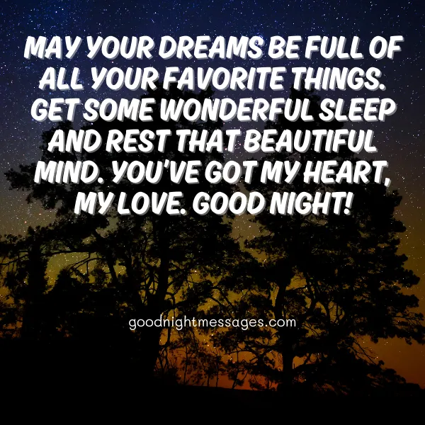 cute good night message for him