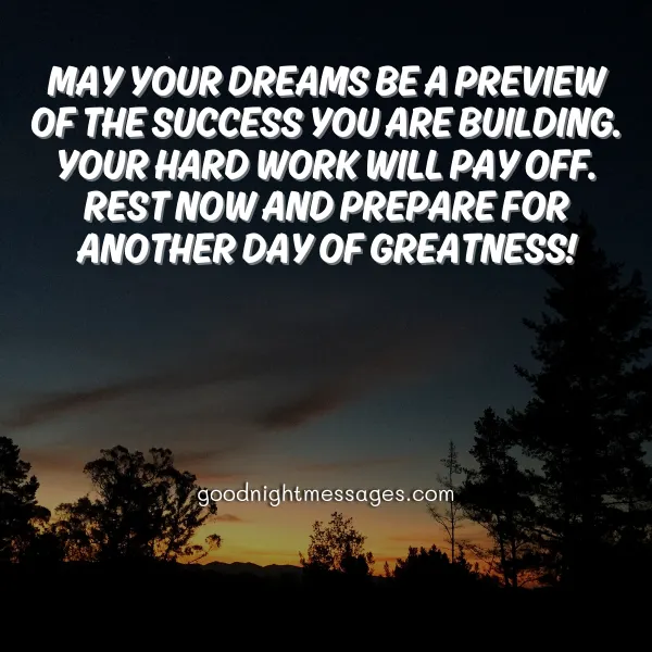 motivational good night quote for success