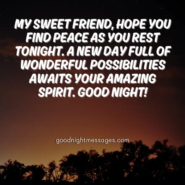 sweet inspirational good night message