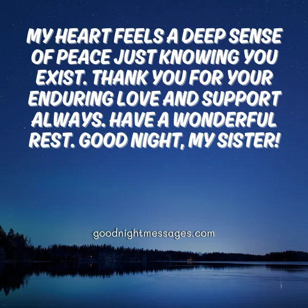 touching good night message for my sister