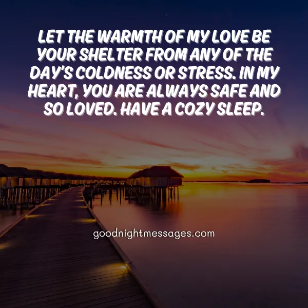 good night message for her filled with warmth and love