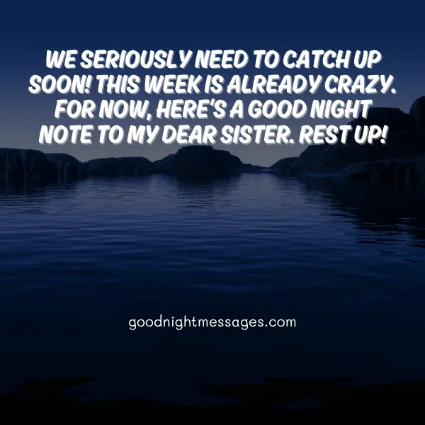 good night note for my dear sister