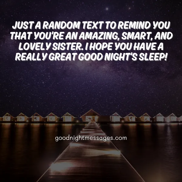 good night text for my lovely sister