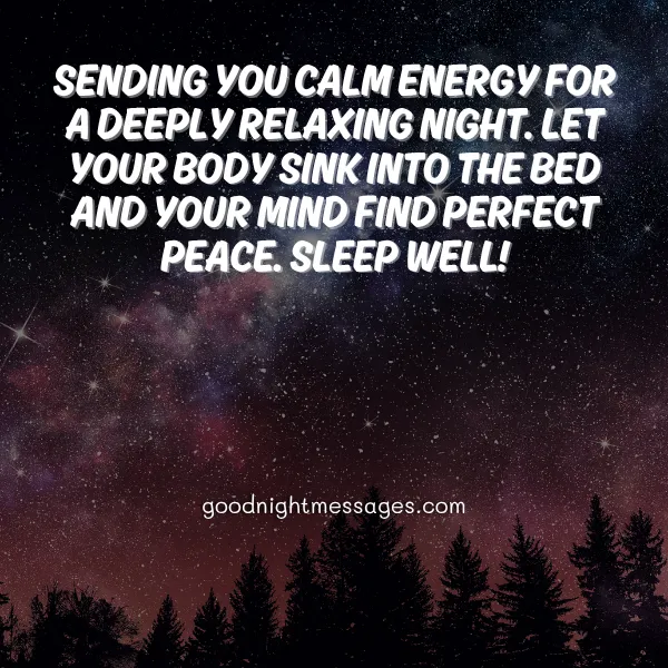peaceful good night message for relaxation