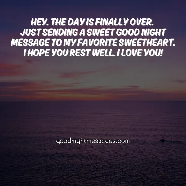 sweet good night message for sweetheart