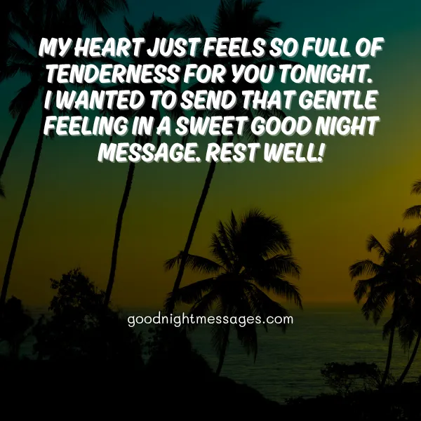 sweet good night message with tenderness