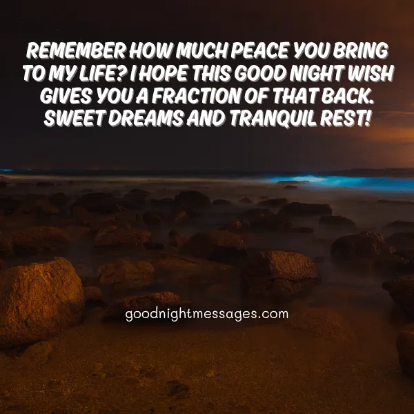 good night wish filled with peace