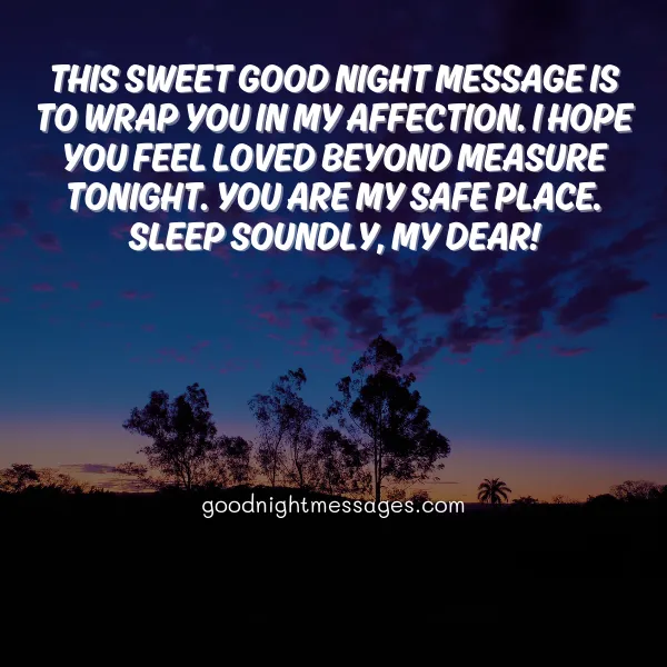 sweet good night message for him to feel loved