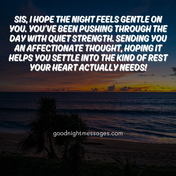 affectionate good night message sister