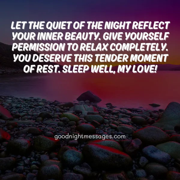 beautiful good night message for her with tender affection