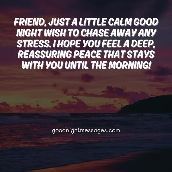 calm good night wish for friends