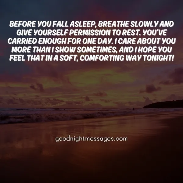 comforting good night message for girlfriend