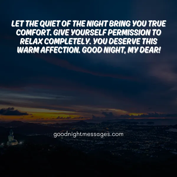 comforting good night message for him with warm affection
