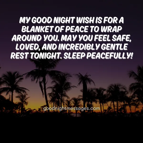 gentle good night message for her to sleep peacefully