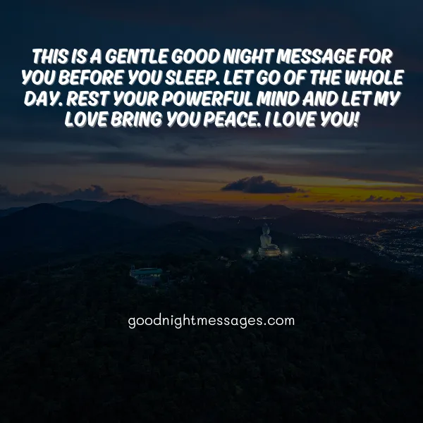 gentle good night message for him before he sleeps