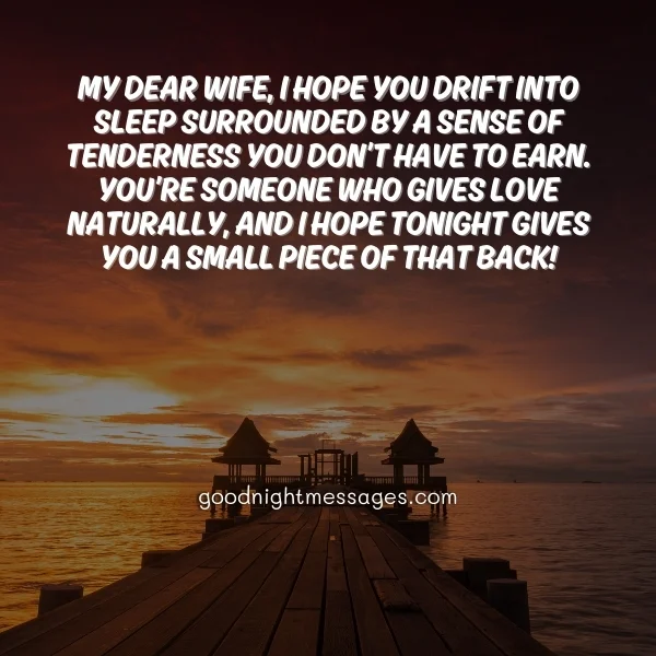 tender good night message wife