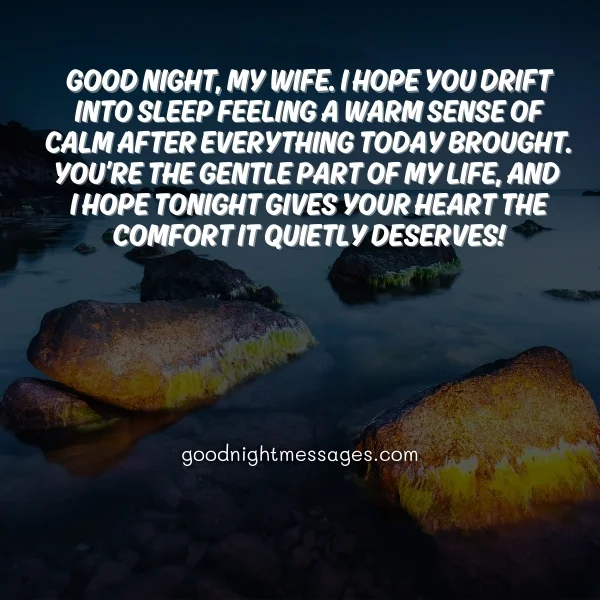 warm good night message wife