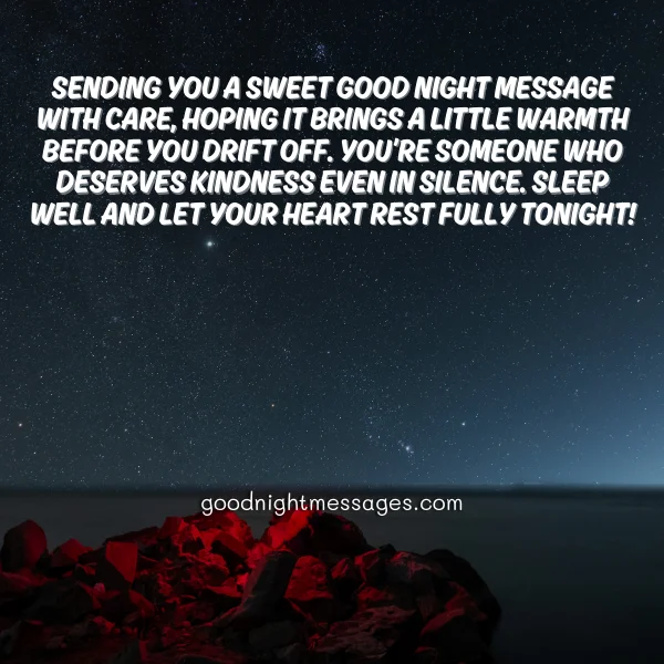 sweet good night message with care