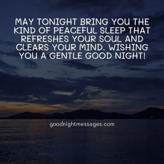 peaceful sleep good night message