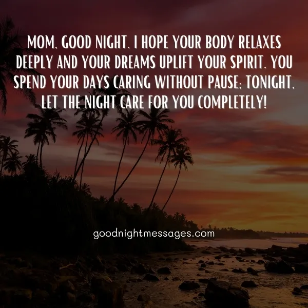 caring good night message for mom